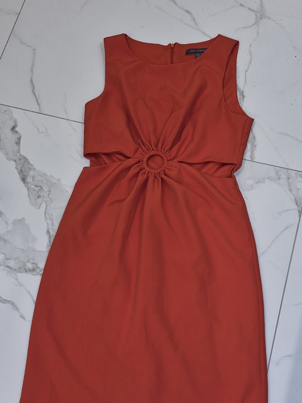 julia jordan Red Ring-Front Midi Dress